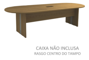 Mesa Reunião Oval C/ Rasgo P/ Cx Tomada - Frontal BP 200 X 90 (ATT)